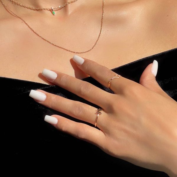 14K Rose Gold Stackable Ring M Initial For Woman