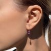 14K White Gold Sapphire Earrings For Woman
