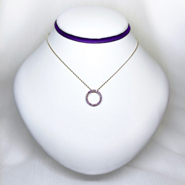 14k Yellow Gold Pendant Necklace with Sapphire