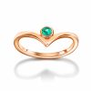 Timeless Love - 18K Rose Gold Emerald Stacking Ring