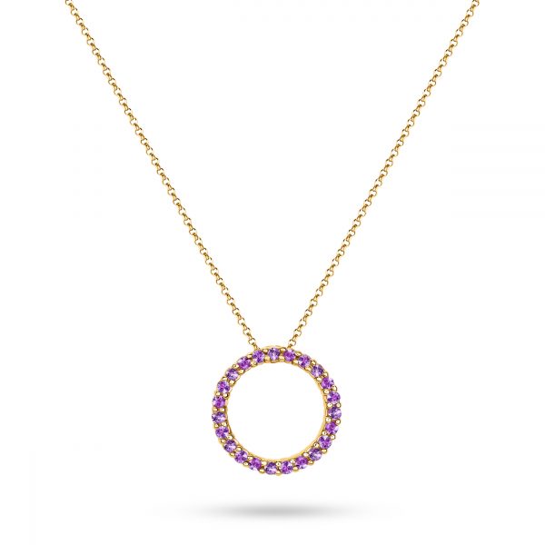 Elemental Orbit - 18k Yellow Gold Sapphire Pendant Necklace