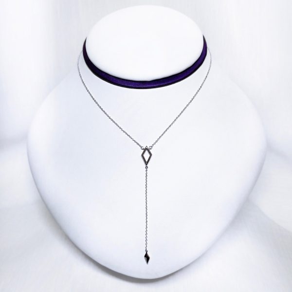 14K White Gold Geometric Necklace For Woman