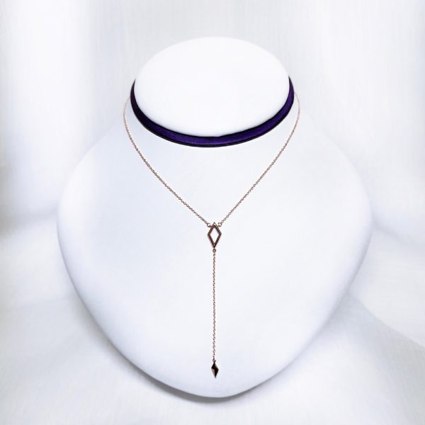 14K Rose Gold Geometric Necklace For Woman