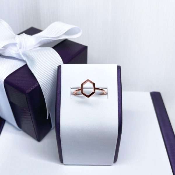 14K Rose Gold Minimalist Statement Ring