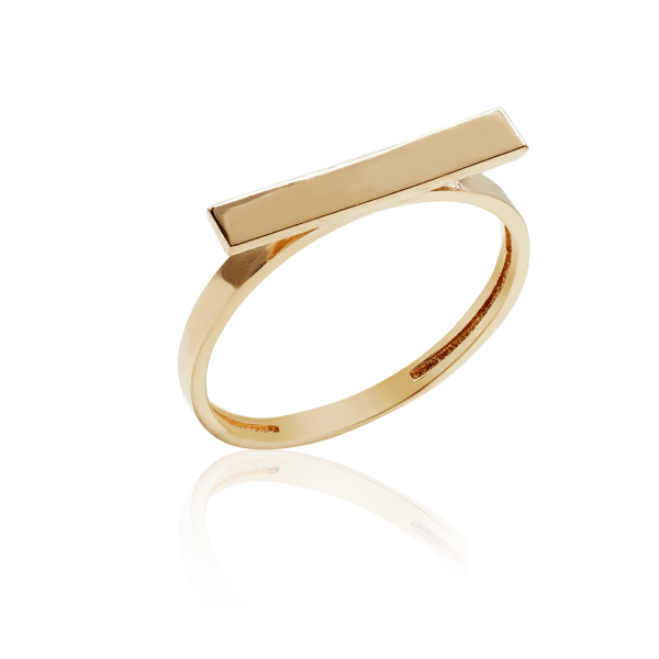 Golden Bar - 18K Yellow Gold Stackable Ring