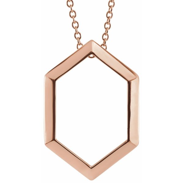 Delightful Hexagon - 18k Rose Gold Minimal Geometric Necklace