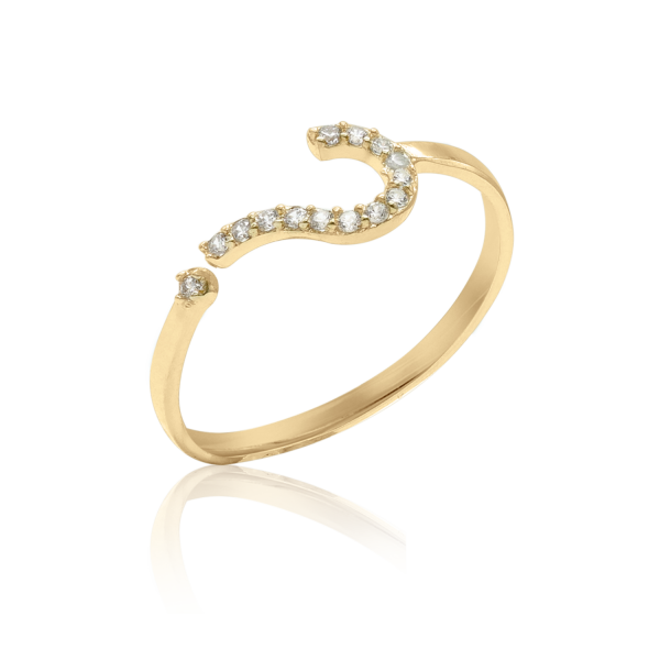 A Beautiful Question - 18K Yellow Gold Diamond Stackable Ring