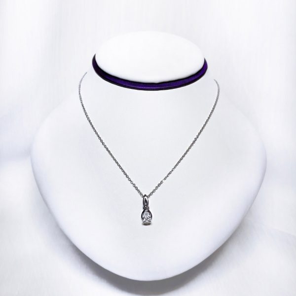 14 Karat White Gold Pear Cut Diamond Necklace