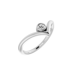 14K White Gold Stackable Diamond Rings