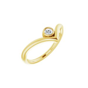 14K Yellow Gold Stackable Diamond Ring